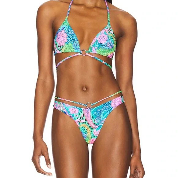 *TODAY ONLY* Luli Fama Sea glass Bikini Set NWT - Picture 1 of 4